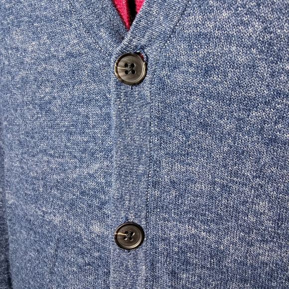 H&M Medium Blue Marled Button Up Cardigan Sweater - Picture 7 of 11